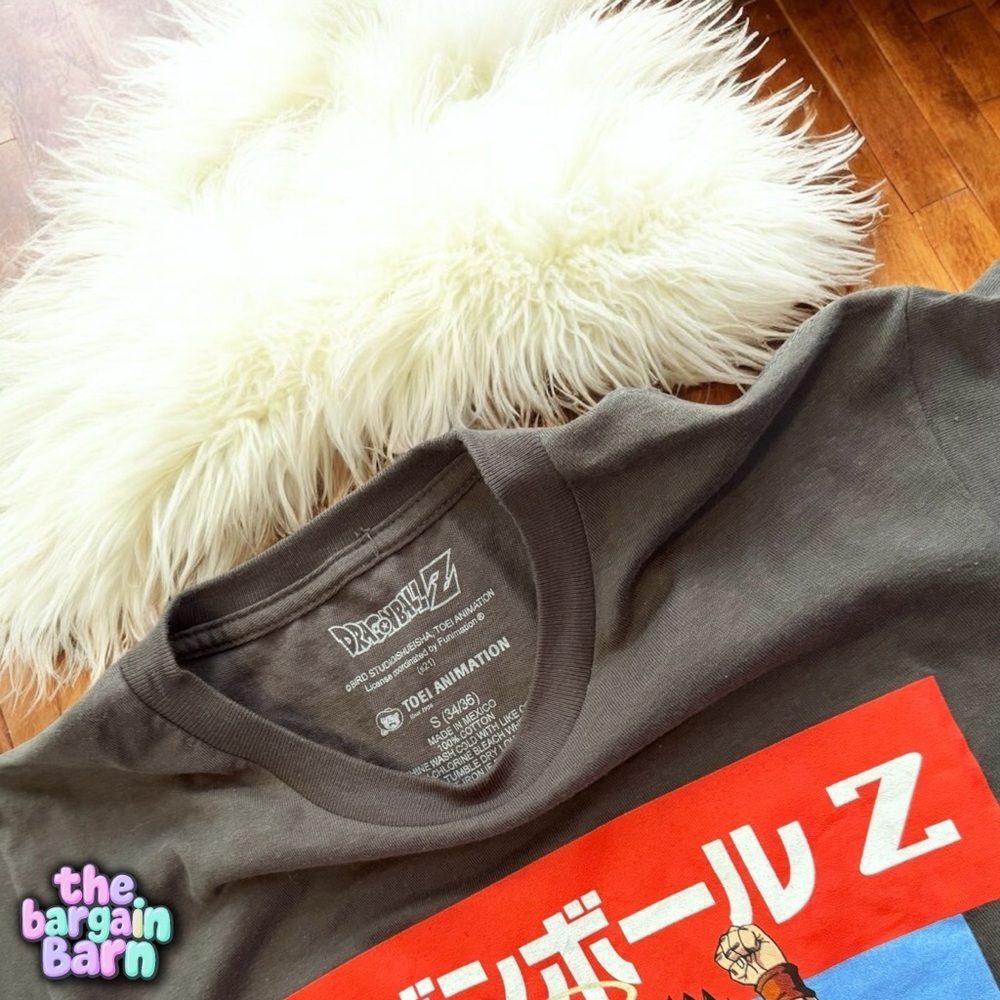 Dragon Ball Z Adult Toei Animation Grey Short Sleeve Graphic T-Shirt (Small) - Picture 3 of 4